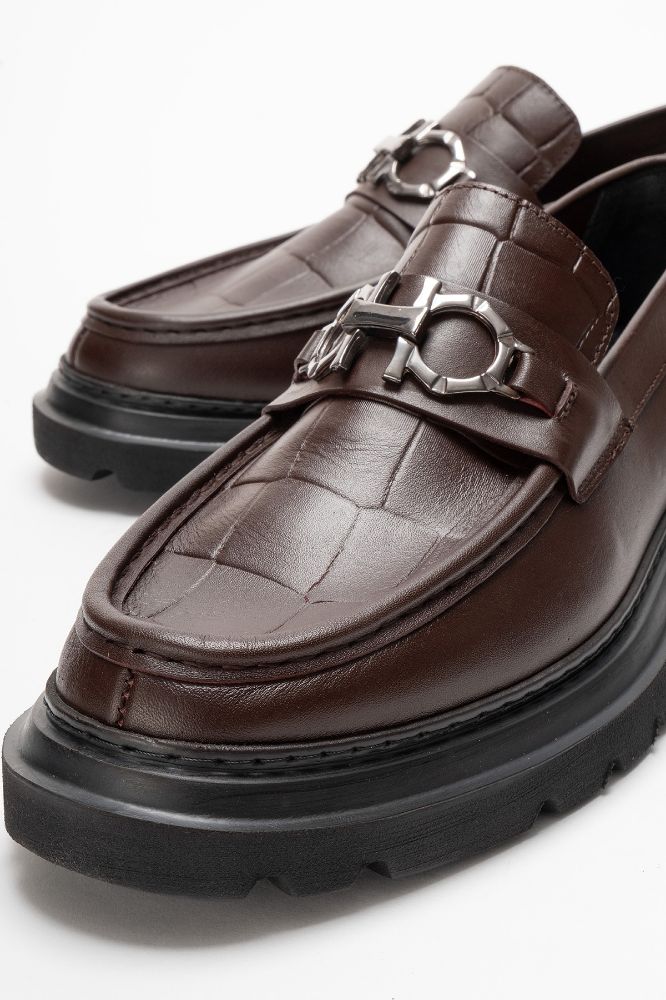 Erkek Deri Tokalı Ayakkabı KAHVE CSK953 resmi