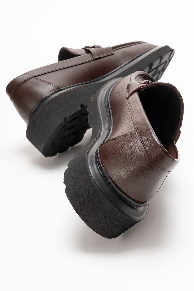 Erkek Deri Tokalı Ayakkabı KAHVE CSK953 resmi