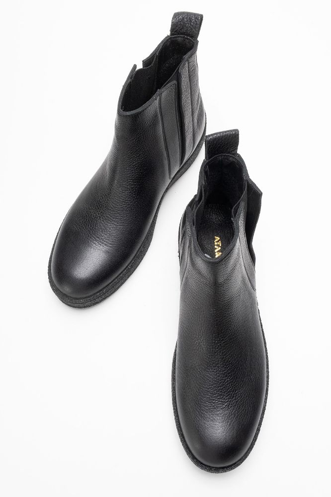 erkek-deri-bilekte-lastikli-bot-SIYAH FLOTER-GLR9028-0102958_0