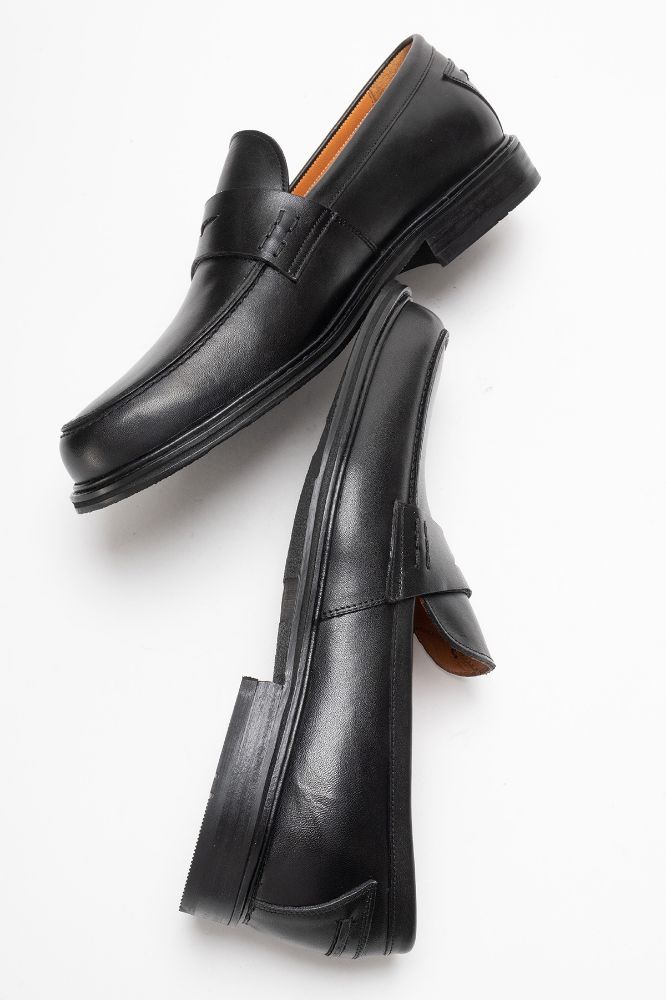 Erkek Deri Loafer Ayakkabı SIYAH GLR9514 resmi