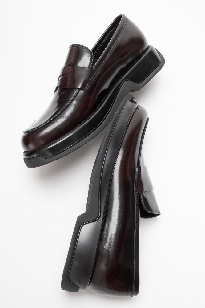 Erkek Deri Loafer Ayakkabı BORDO RUGAN GLR9700 resmi