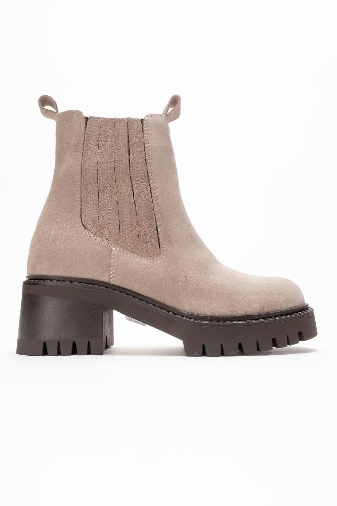 Kadın Kalın Taban Topuklu Bot KUM SUET OK2562 resmi