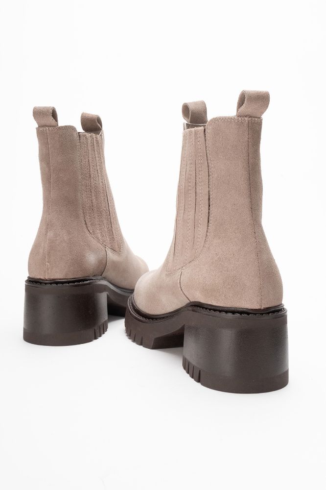 Kadın Kalın Taban Topuklu Bot KUM SUET OK2562 resmi