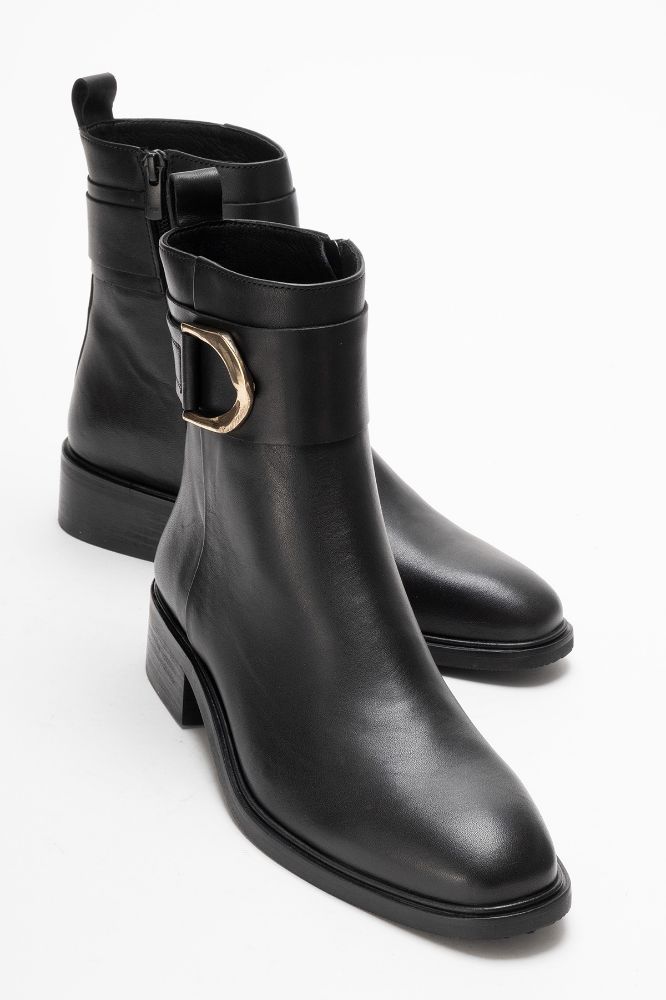 Kadın Deri Tokalı Bot SIYAH PNC1547 resmi