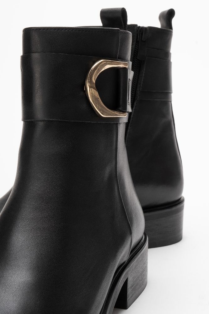 Kadın Deri Tokalı Bot SIYAH PNC1547 resmi