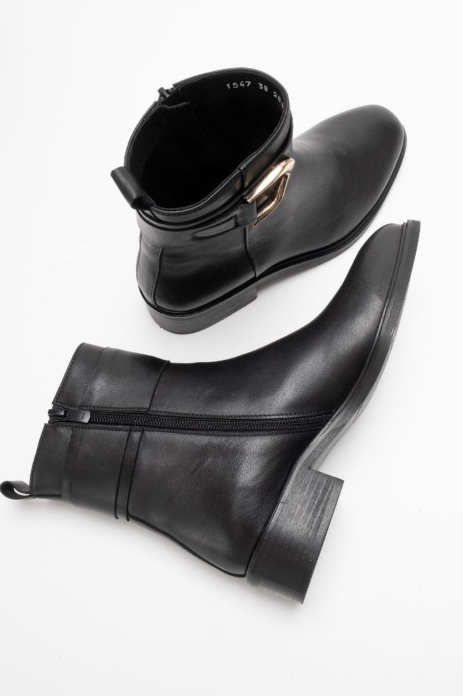 Kadın Deri Tokalı Bot SIYAH PNC1547 resmi