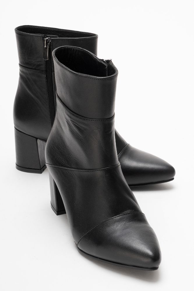Kadın Deri Kalın Topuklu Bot SIYAH PYZ1206 resmi