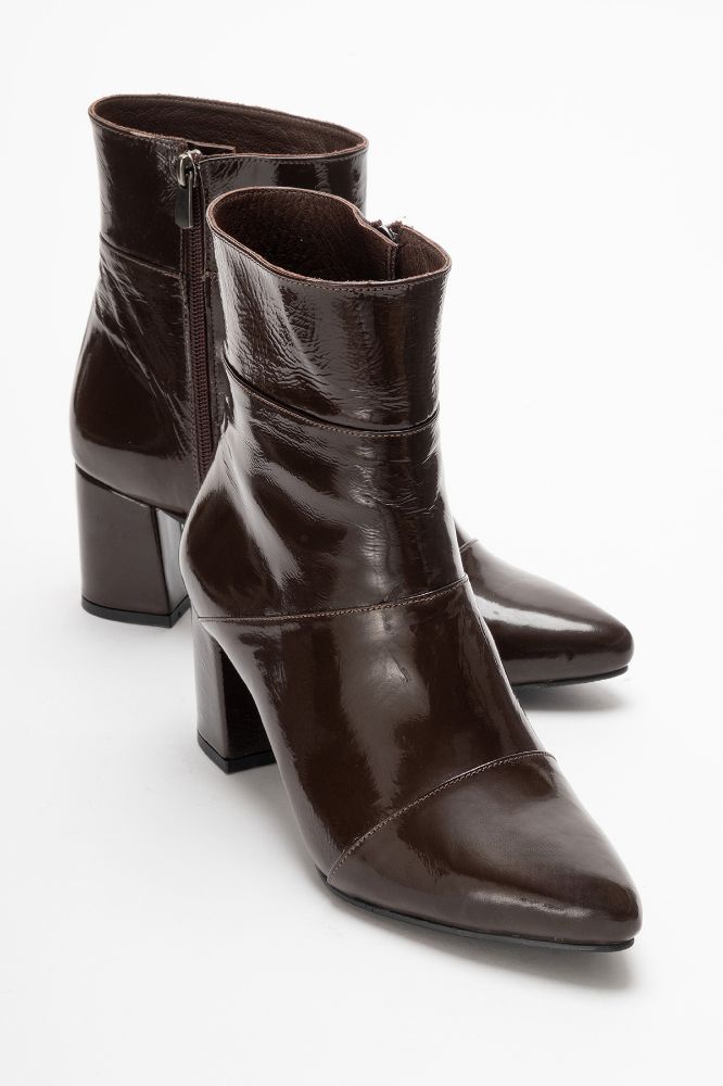 Kadın Deri Kalın Topuklu Bot KAHVE RUGAN PYZ1206 resmi