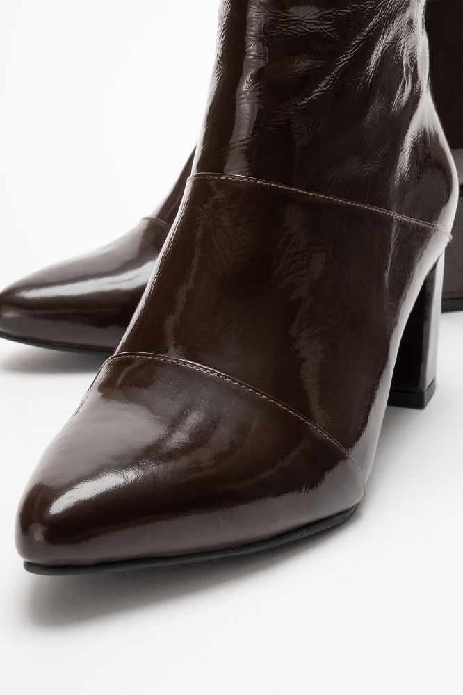 Kadın Deri Kalın Topuklu Bot KAHVE RUGAN PYZ1206 resmi