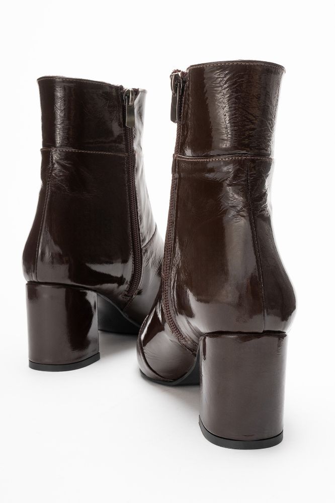 Kadın Deri Kalın Topuklu Bot KAHVE RUGAN PYZ1206 resmi