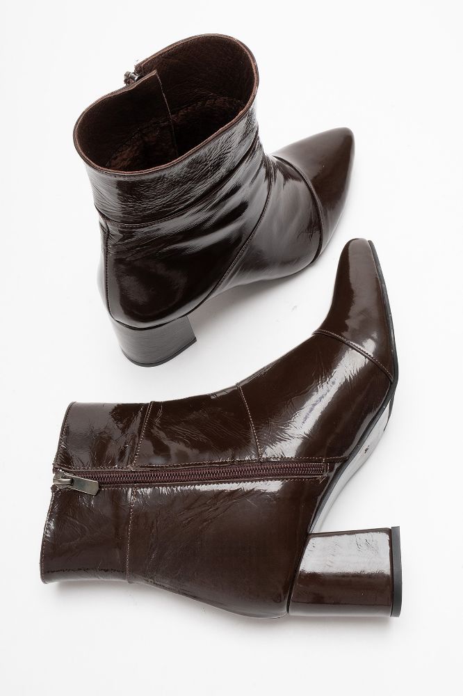 Kadın Deri Kalın Topuklu Bot KAHVE RUGAN PYZ1206 resmi