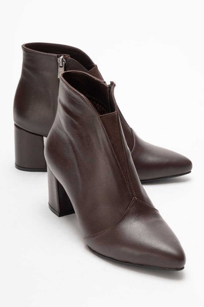 Kadın Deri Kalın Topuklu Bot KAHVE PYZ1924 resmi