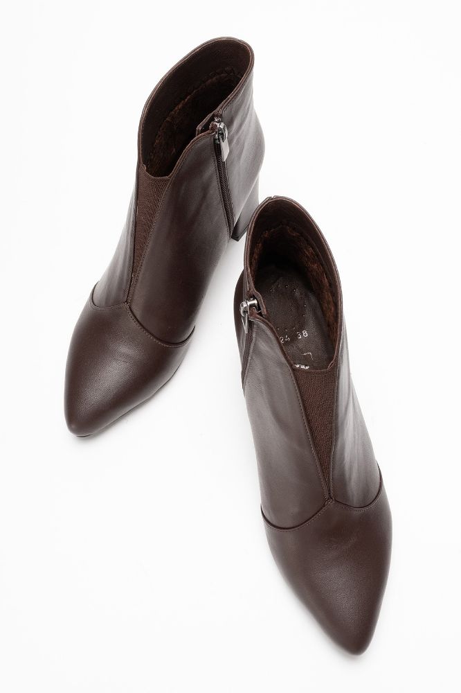 Kadın Deri Kalın Topuklu Bot KAHVE PYZ1924 resmi
