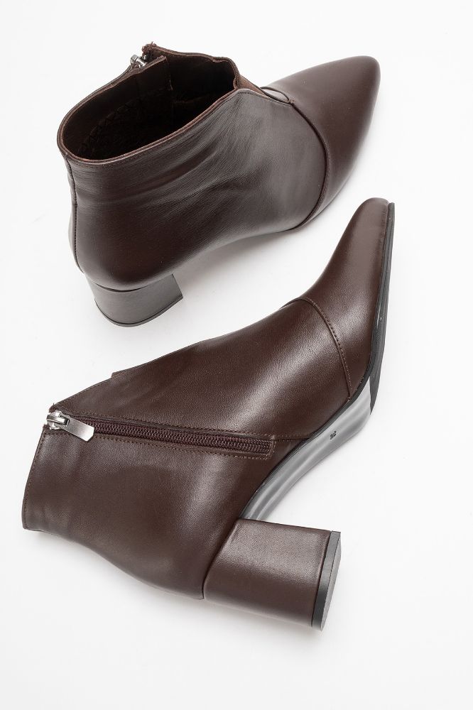 Kadın Deri Kalın Topuklu Bot KAHVE PYZ1924 resmi