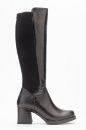KADIN DERİ KALIN  TOPUKLU ÇİZME SIYAH MON3123