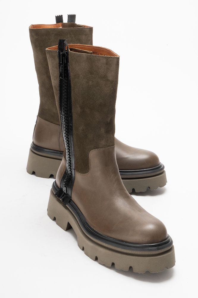 kadin-deri-bot-HAKI HAKI SUET-PAS8094-0103120_0