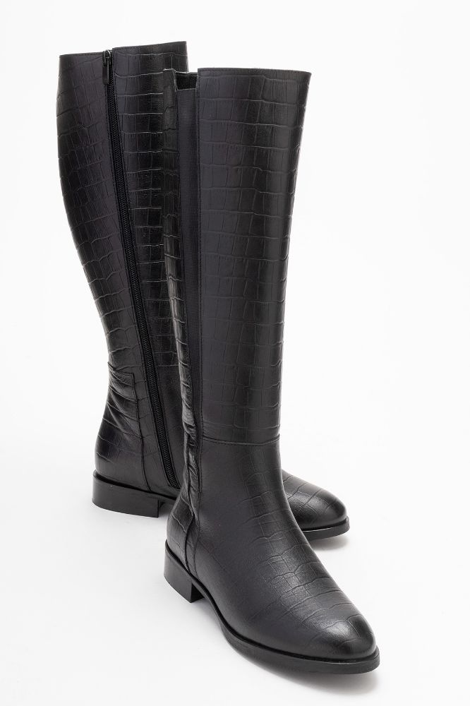 kadin-deri-cizme-SIYAH KROKO-PNC631-0103228_0