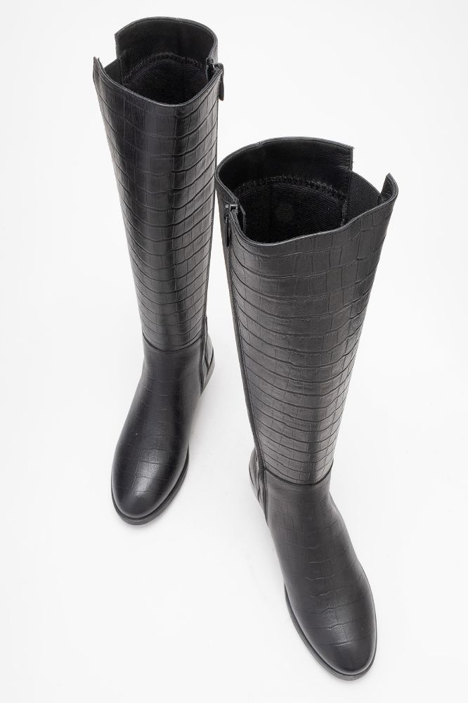 kadin-deri-cizme-SIYAH KROKO-PNC631-0103231_0