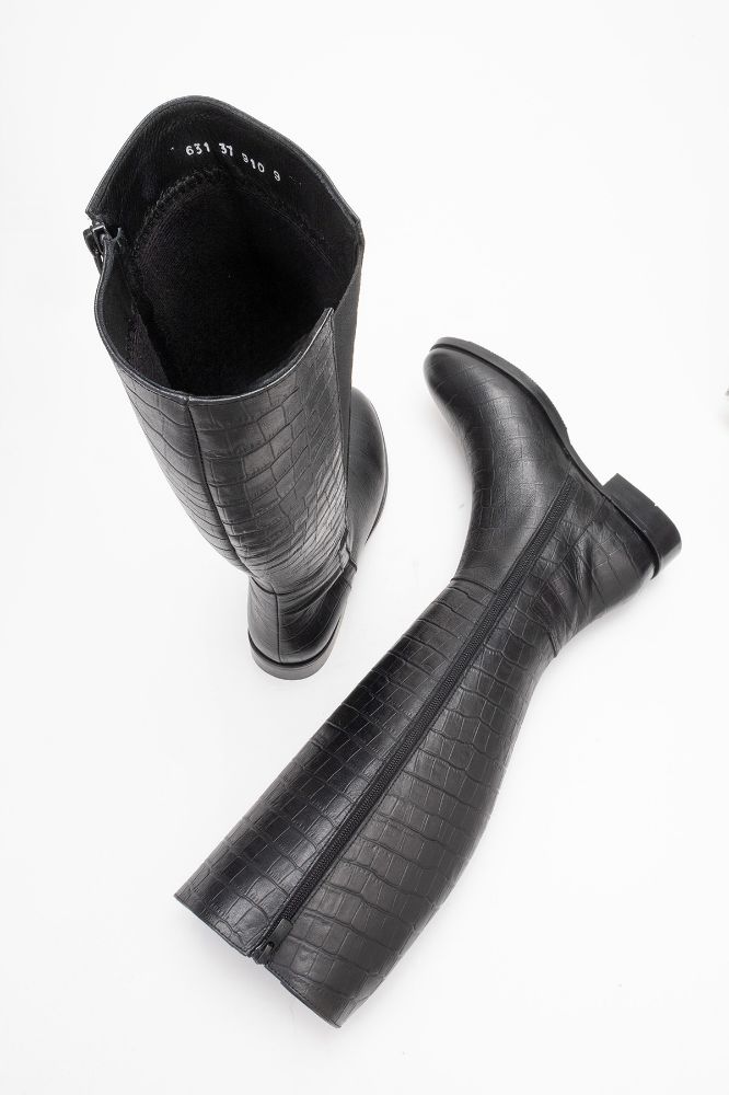 kadin-deri-cizme-SIYAH KROKO-PNC631-0103232_0