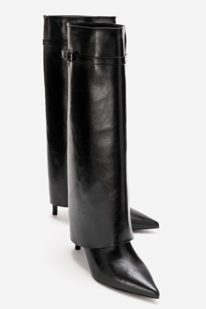 kadin-ince-topuklu-cizme-SIYAH KIRIŞIK-ERC1150-0103288_0