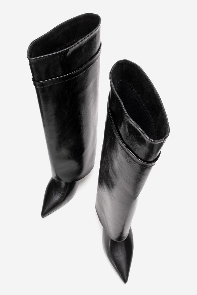 kadin-ince-topuklu-cizme-SIYAH KIRIŞIK-ERC1150-0103291_0