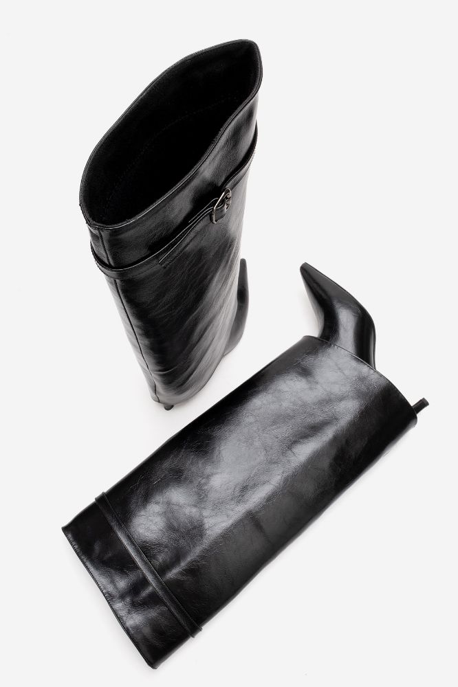 kadin-ince-topuklu-cizme-SIYAH KIRIŞIK-ERC1150-0103292_0