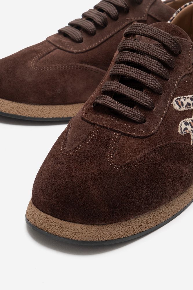 Kadın Deri Ayakkabı KAHVE SUET LEOPAR NHR236 resmi