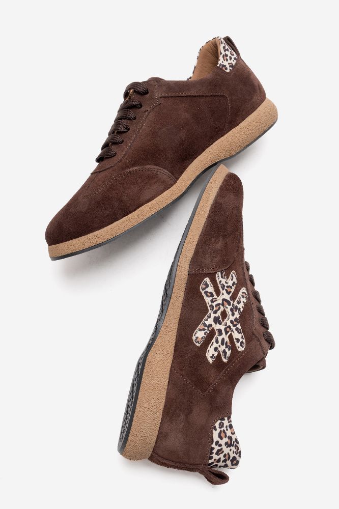 Kadın Deri Ayakkabı KAHVE SUET LEOPAR NHR236 resmi
