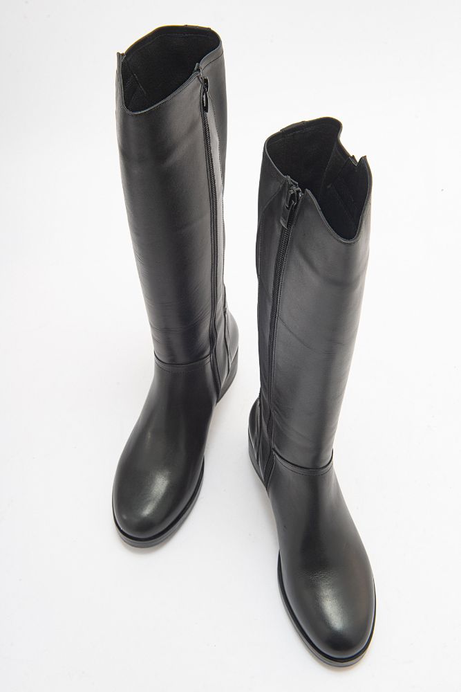 Kadın Deri Topuklu Çizme SIYAH PNC516 resmi