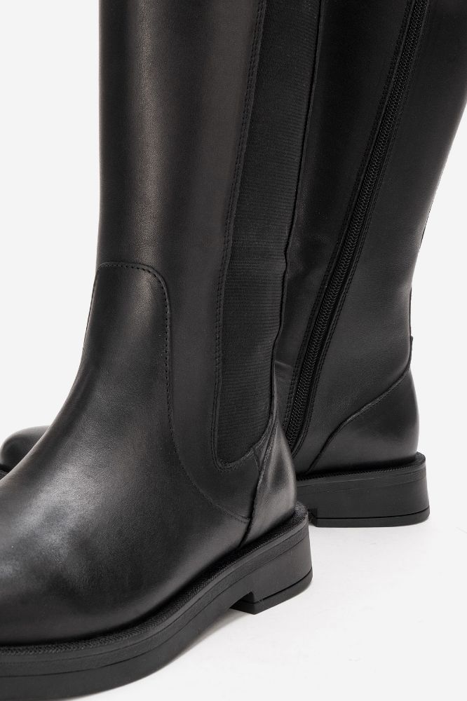 Kadın Deri Lastikli Çizme SIYAH PNC1471 resmi