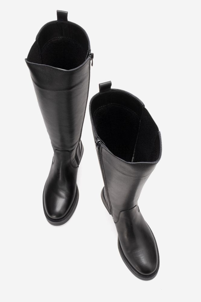 Kadın Deri Lastikli Çizme SIYAH PNC1471 resmi
