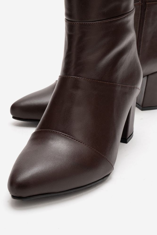 Kadın Deri Kalın Topuklu Bot KAHVE PYZ1206 resmi