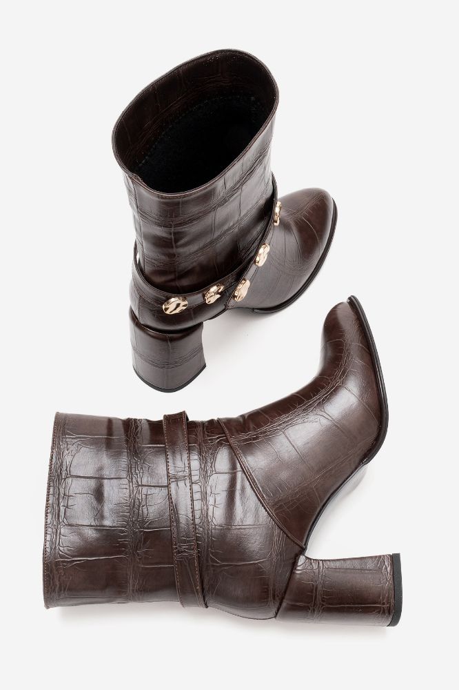 kadin-deri-kalin-topuklu-zimba-detayli-bot-KAHVE DESENLI-REY090-0103594_0