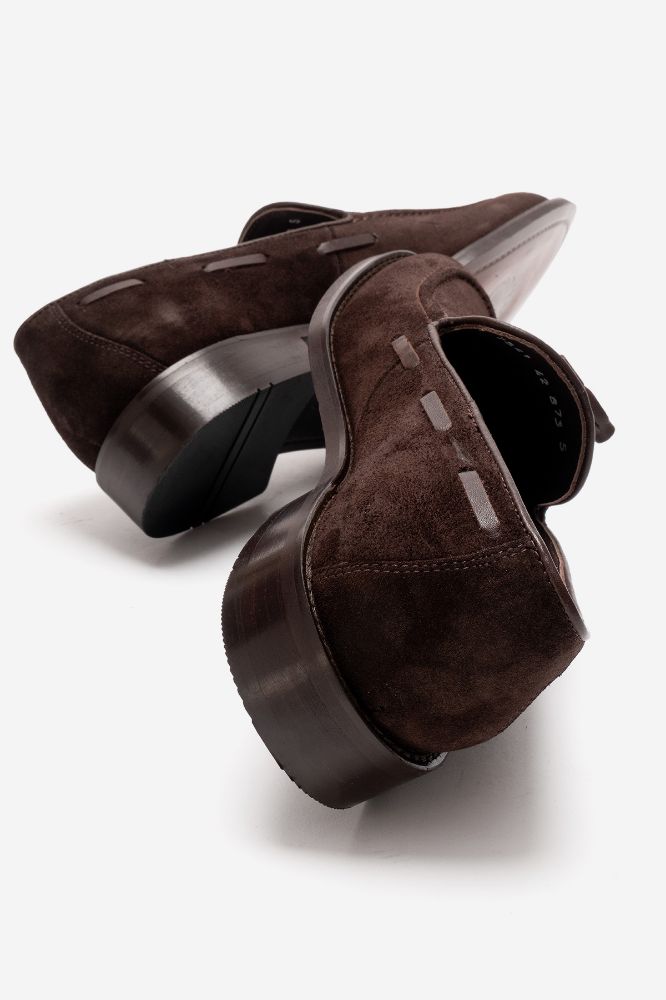 Erkek Deri Püsküllü Ayakkabı KAHVE SUET GLR7541 resmi