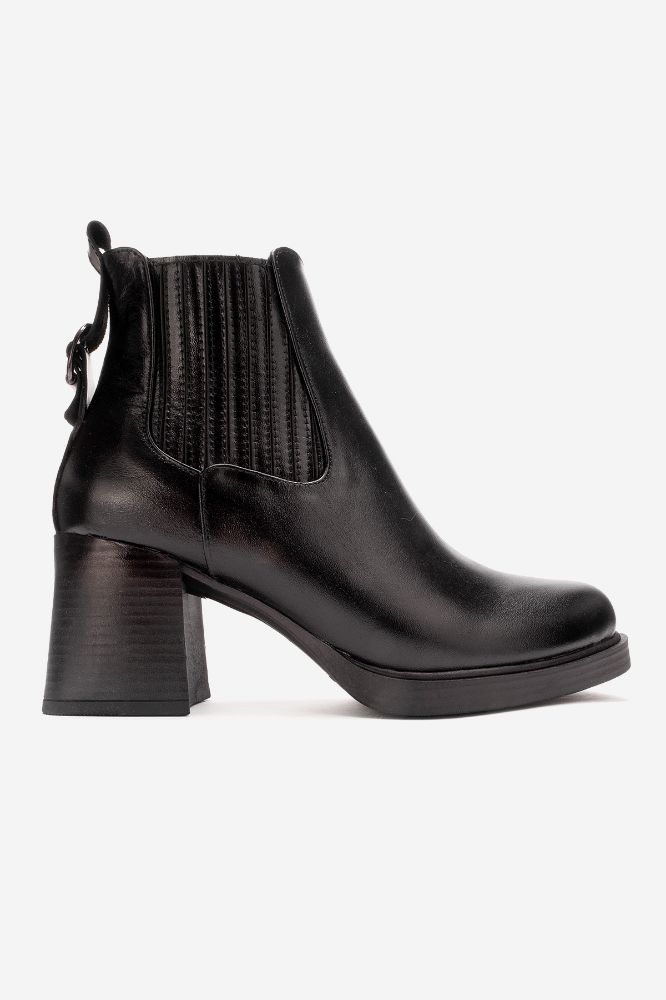 Kadın Deri Kalın Topuklu Bot SIYAH MON3117 resmi