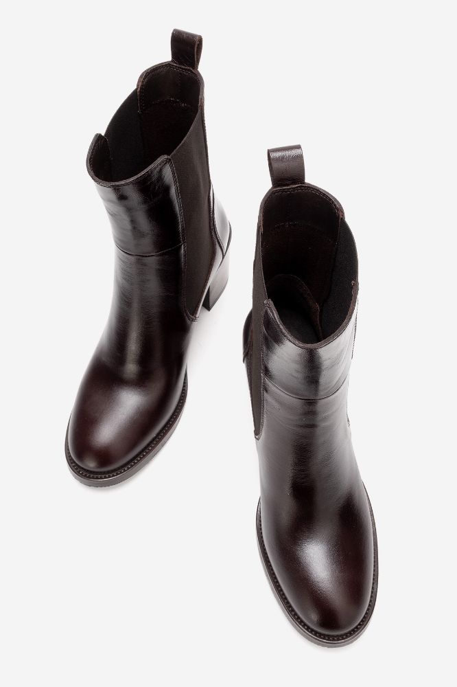 Kadın Deri Kalın Topuklu Bot KAHVE PNC1460 resmi