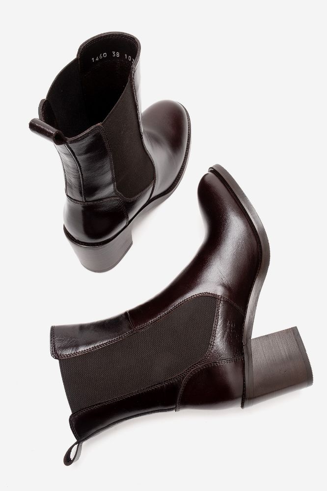 Kadın Deri Kalın Topuklu Bot KAHVE PNC1460 resmi