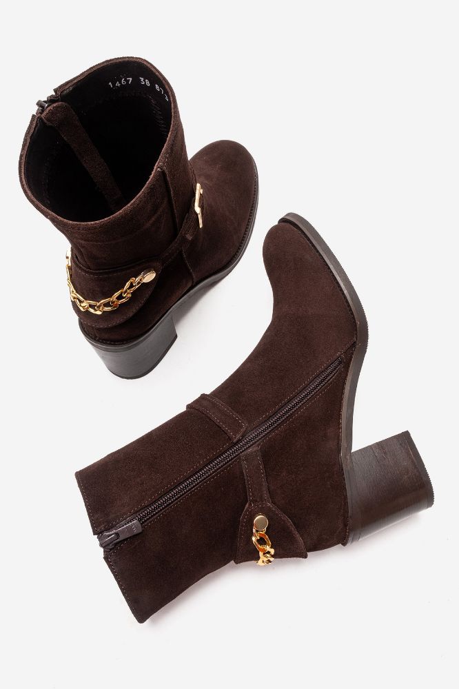 Kadın Deri Kalın Topuklu Bot KAHVE SUET PNC1467 resmi