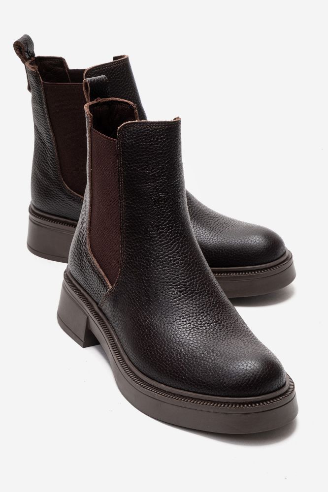 Kadın Deri Bot KAHVE FLOTER PYZ607 resmi