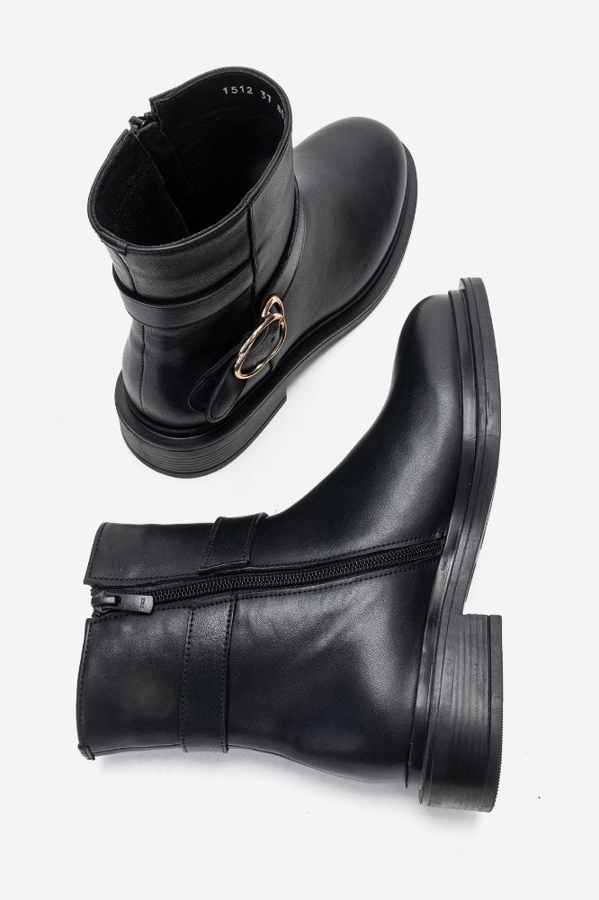 Kadın Deri Bot SIYAH PNC1512 resmi