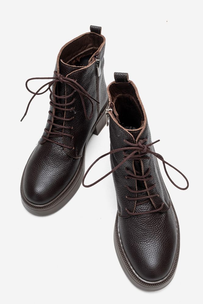 Kadın Deri Kalın Taban Bot KAHVE FLOTER PYZ7810 resmi