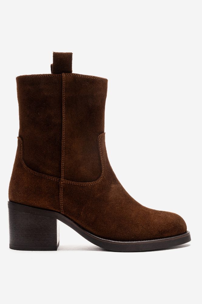 Kadın Deri Kalın Topuklu Bot KAHVE SUET PNC1350 resmi