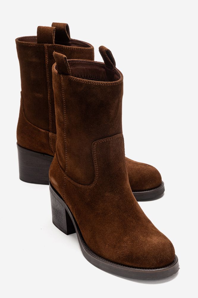 Kadın Deri Kalın Topuklu Bot KAHVE SUET PNC1350 resmi