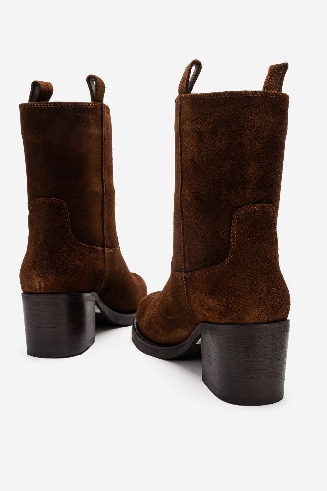 Kadın Deri Kalın Topuklu Bot KAHVE SUET PNC1350 resmi