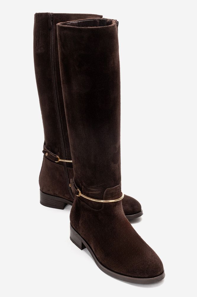 Kadın Deri Çizme KAHVE SUET PNC1672 resmi