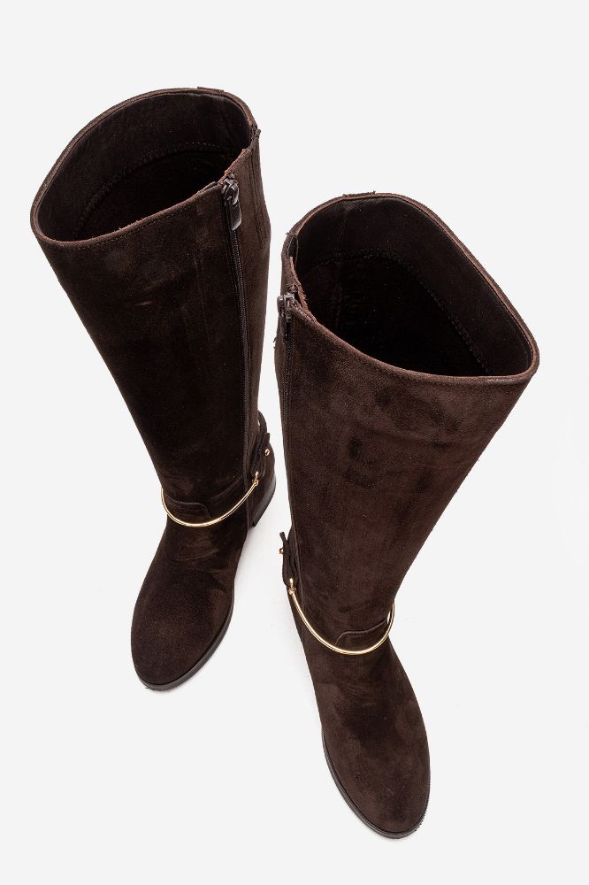Kadın Deri Çizme KAHVE SUET PNC1672 resmi