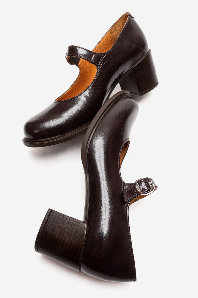 Kadın Deri Kalın Topuklu Bantlı Ayakkabı KAHVE PNC1529 resmi